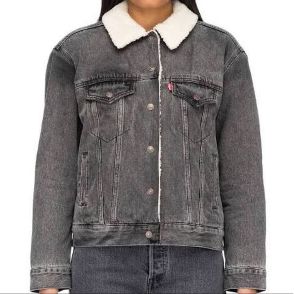 Levi’s Grey Sherpa Denim Jacket